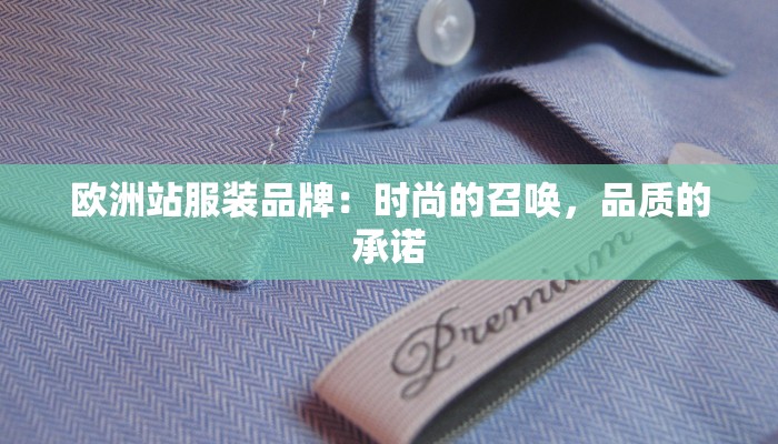 欧洲站服装品牌：时尚的召唤，品质的承诺